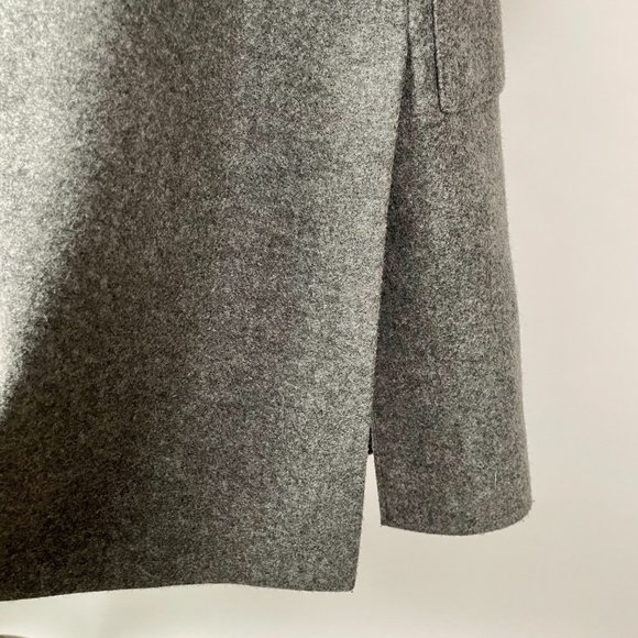 Grey Flannel Modern Korean Car Coat, 3/4 Sleeves, Single Snap Closure, Size M/L - Picture 7 of 8